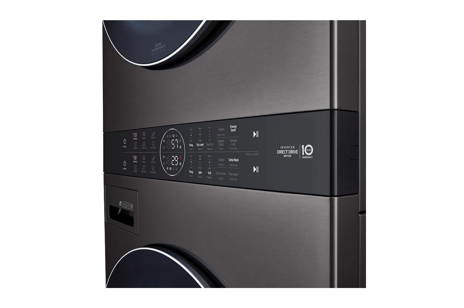 WKEX200HBA LG WashTower™ 4.5 cu. ft. Washer and 7.4 cu. ft. Electric Dryer - Black Steel - Image 10