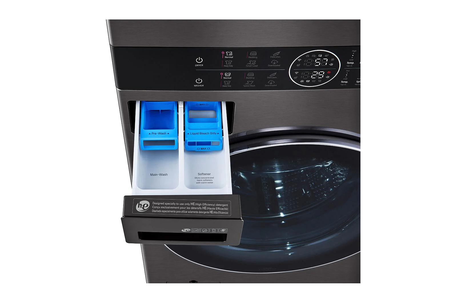 WKEX200HBA LG WashTower™ 4.5 cu. ft. Washer and 7.4 cu. ft. Electric Dryer - Black Steel - Image 11