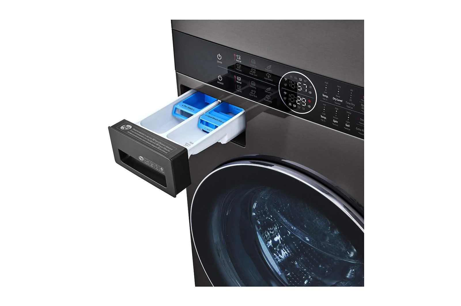 WKEX200HBA LG WashTower™ 4.5 cu. ft. Washer and 7.4 cu. ft. Electric Dryer - Black Steel - Image 12