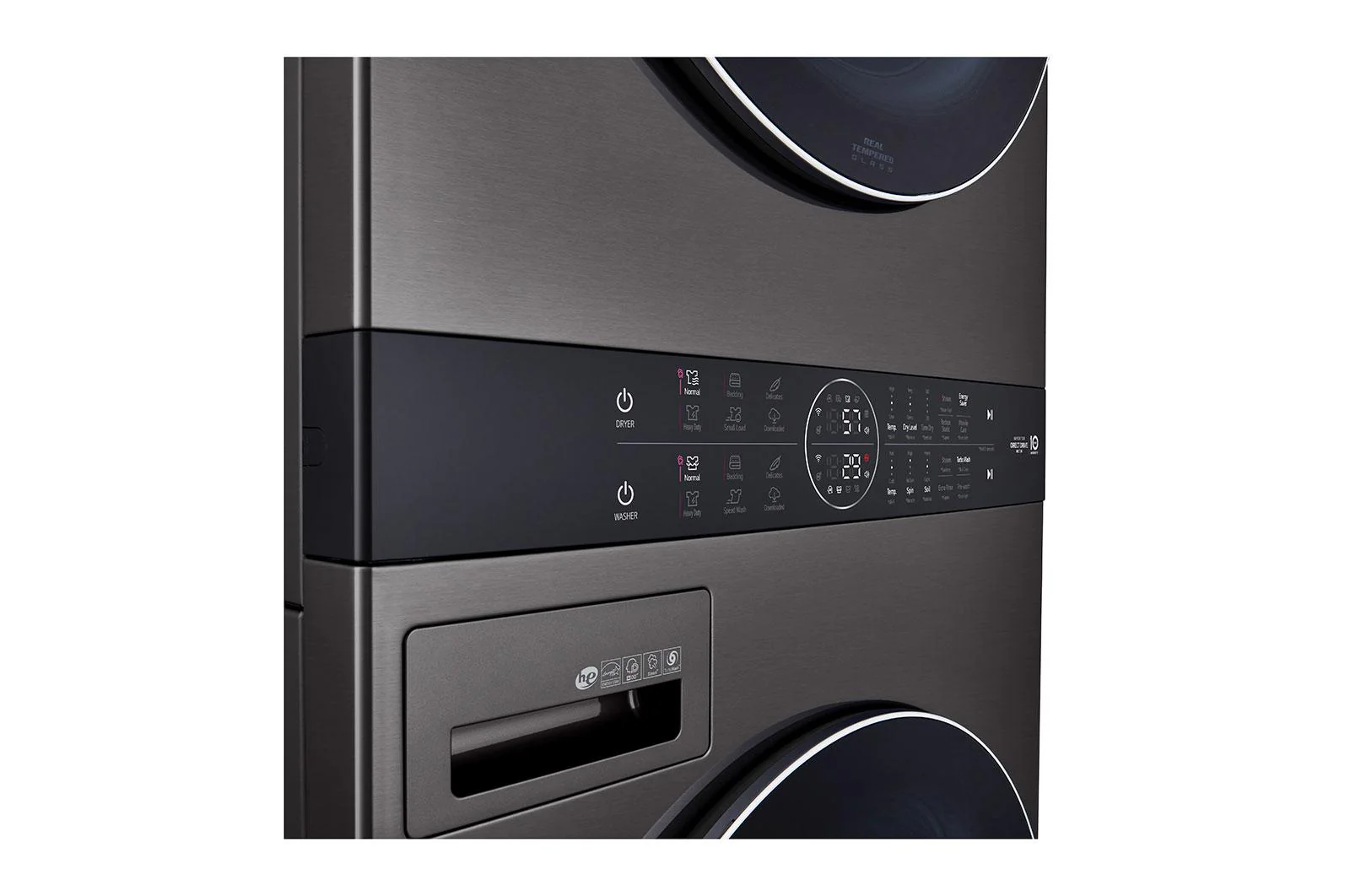 WKEX200HBA LG WashTower™ 4.5 cu. ft. Washer and 7.4 cu. ft. Electric Dryer - Black Steel - Image 9