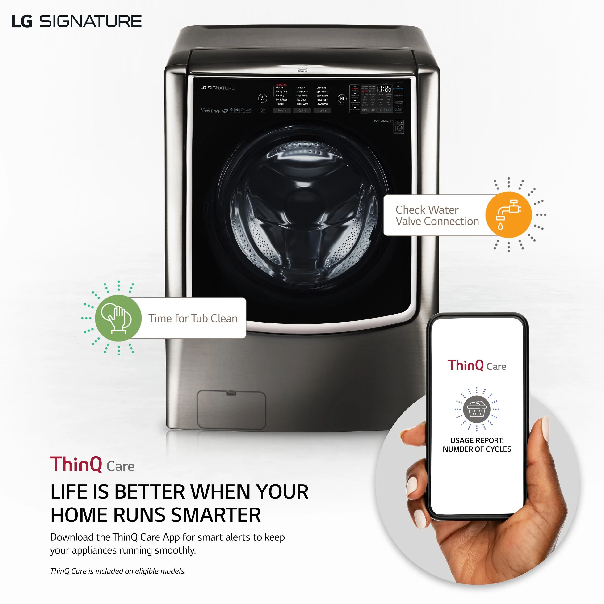 WM9500HKA LG SIGNATURE 5.8 cu. ft. Large Smart wi-fi Enabled Front Load Washer - Image 2