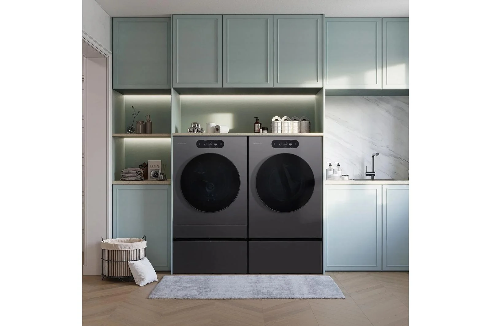 WM9901HBA LG SIGNATURE 5.8 cu. ft. Mega Capacity Smart Front Load Washer with Built-In Intelligence, TurboWash® 360(degree), ezDispense® and Touch LCD Control - Image 17