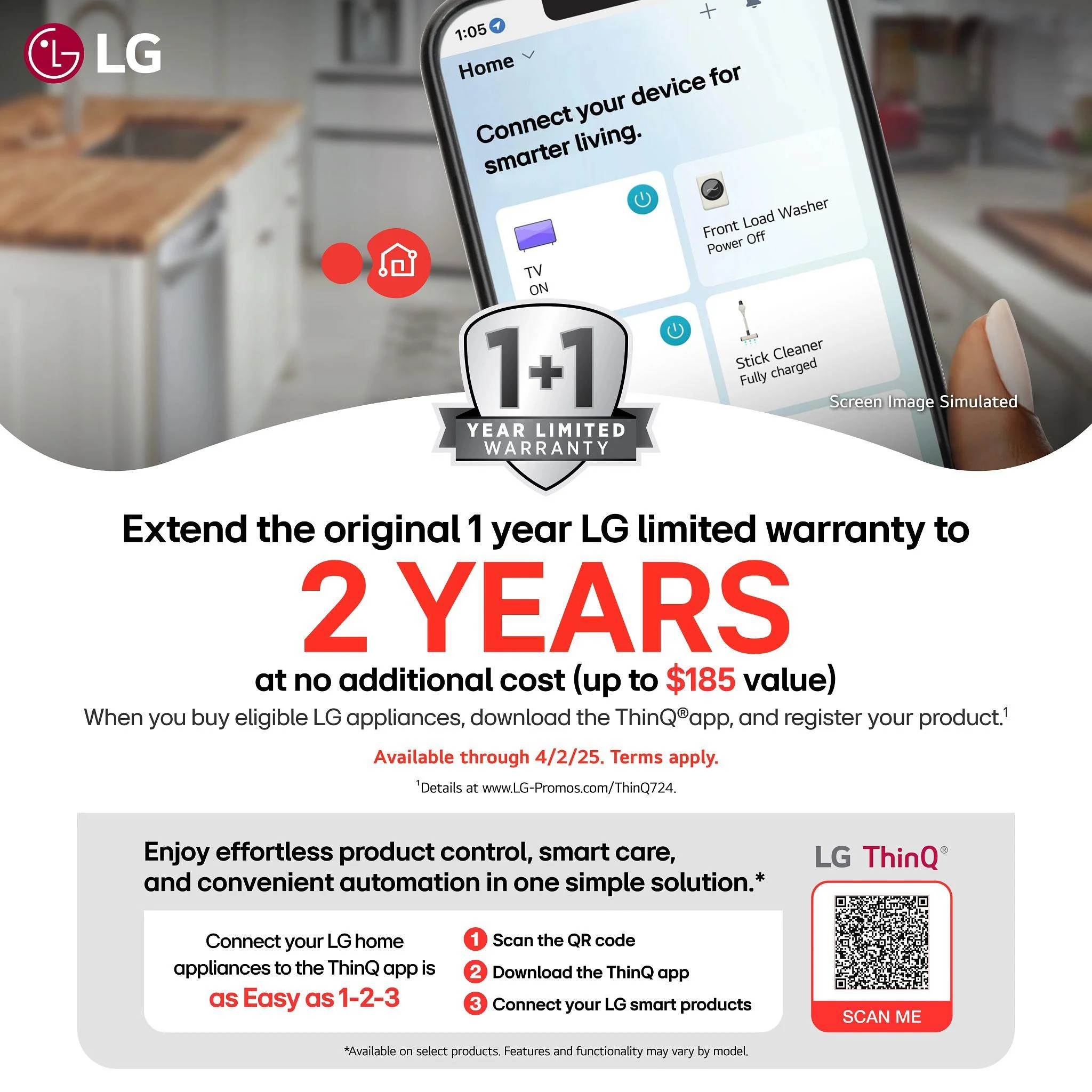Lg WT8600CW 5.5 cu. ft. Mega Capacity Smart Top Load Washer with Impeller, EasyUnload™, AI Sensing, ezDispense®, Water Faucet & LCD Digital Dial Control - Image 3