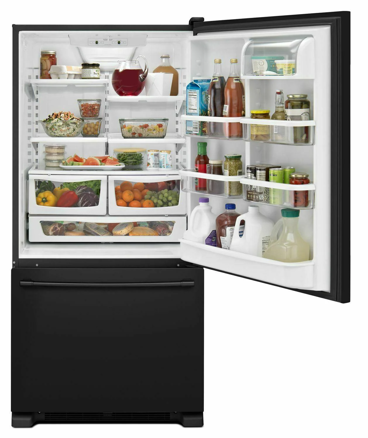 Maytag MBF2258FEB 33-Inch Wide Bottom Mount Refrigerator - 22 Cu. Ft. - Black - Image 3