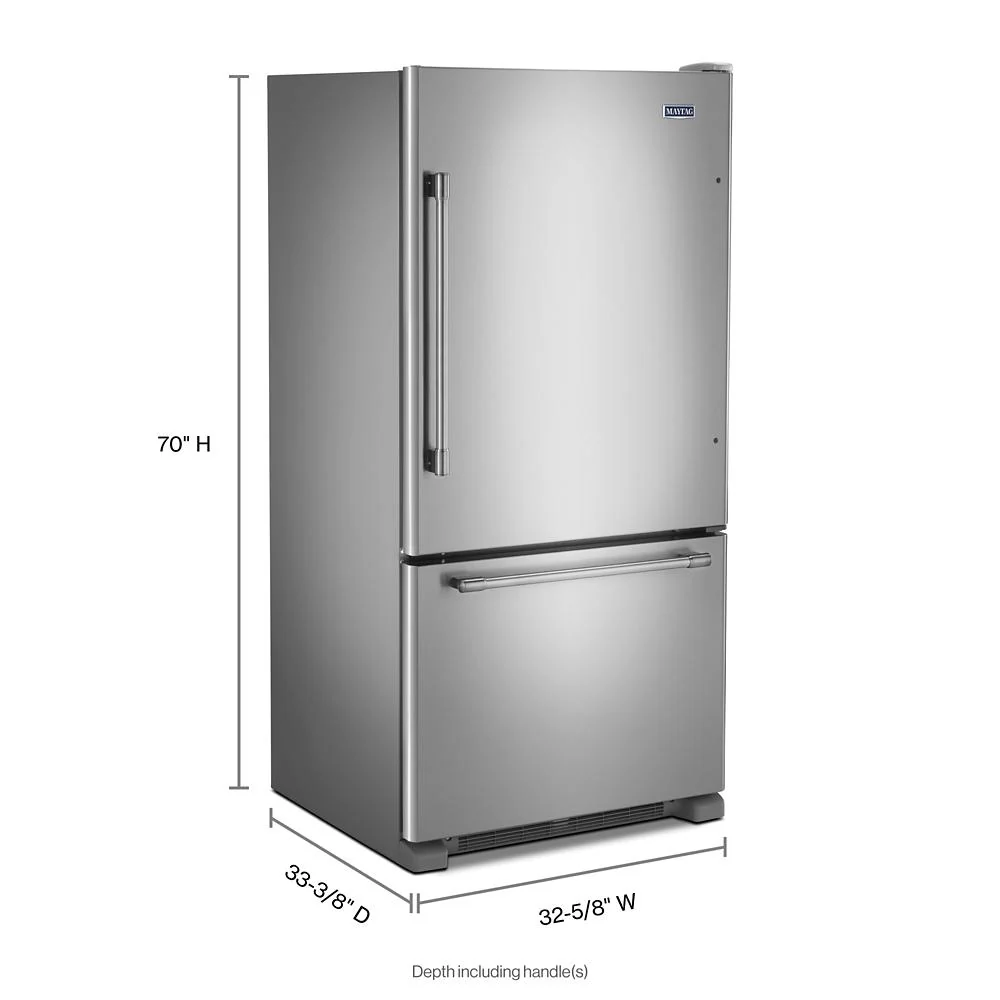 Maytag MBF2258FEZ 33-Inch Wide Bottom Mount Refrigerator - 22 Cu. Ft. - Image 2