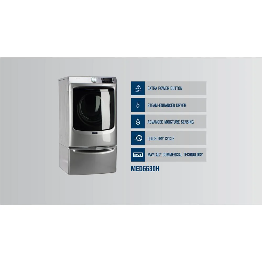 Maytag MED6630HC Front Load Electric Dryer with Extra Power and Quick Dry Cycle - 7.3 cu. ft. - Image 4