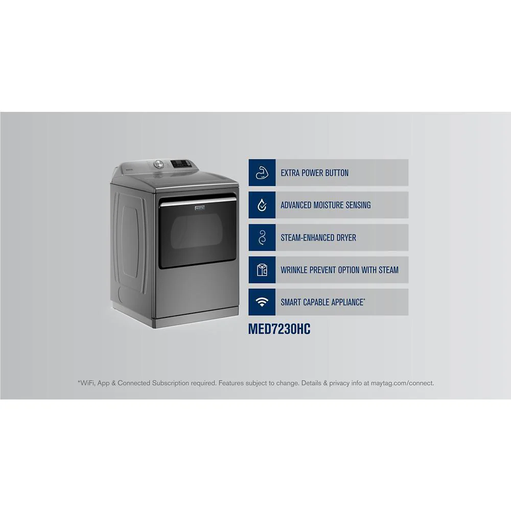 Maytag MED7230HC Smart Top Load Electric Dryer with Extra Power - 7.4 cu. ft. - Image 8