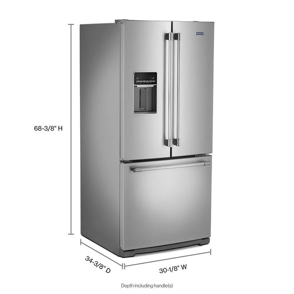 Maytag MFW2055FRZ 30-Inch Wide French Door Refrigerator with Exterior Water Dispenser- 20 Cu. Ft. - Image 2