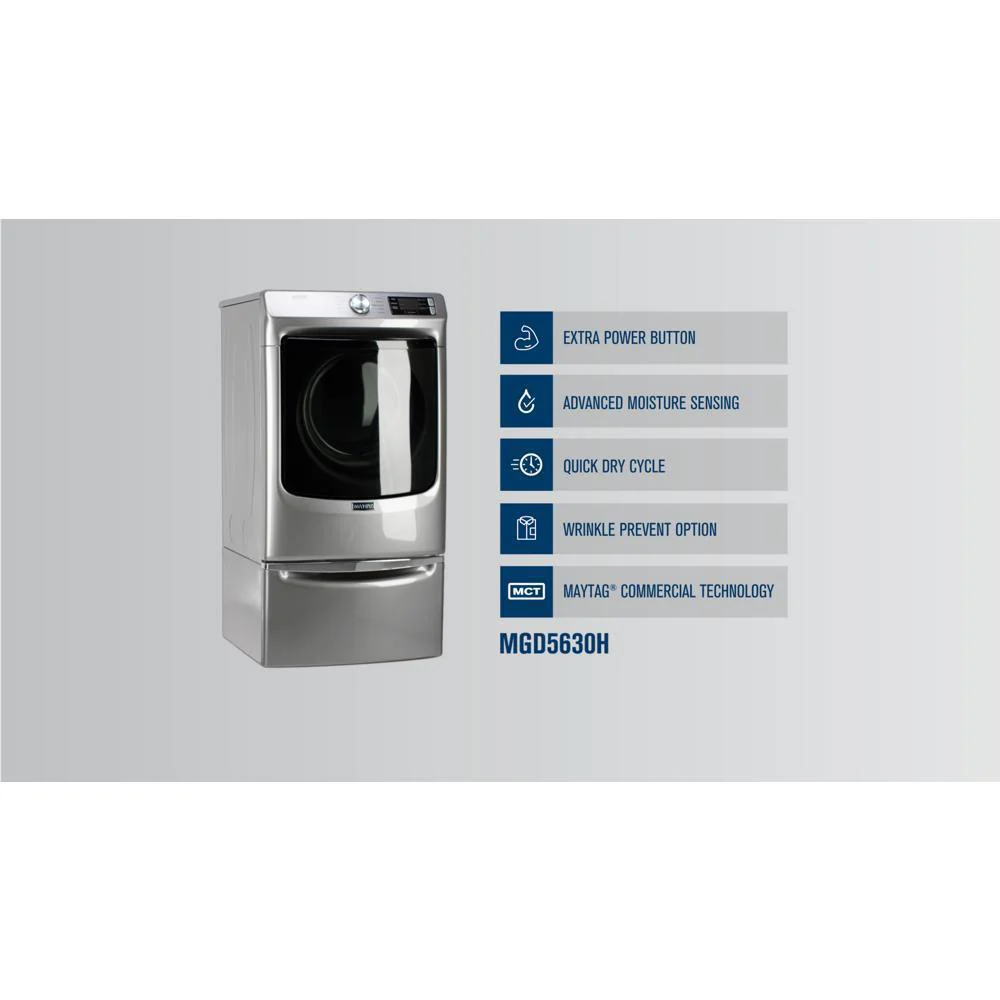 Maytag MGD5630HW Front Load Gas Dryer with Extra Power and Quick Dry cycle - 7.3 cu. ft. - Image 4