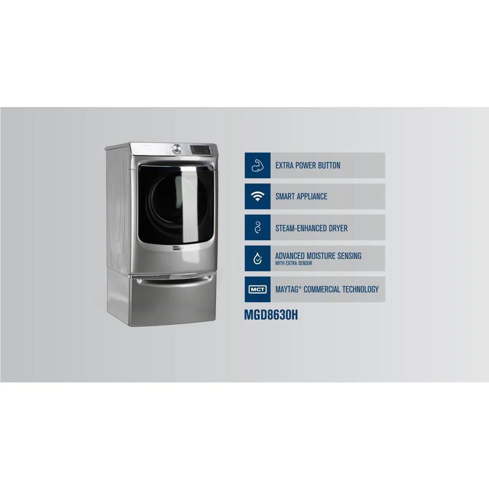 Maytag MGD8630HW Smart Front Load Gas Dryer with Extra Power and Advanced Moisture Sensing Plus - 7.3 cu. ft. - Image 4