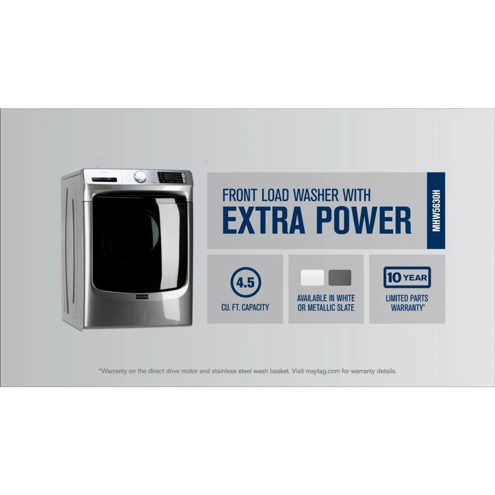 Maytag MHW5630HW Front Load Washer with Extra Power and 12-Hr Fresh Spin™ option - 4.5 cu. ft. - Image 3