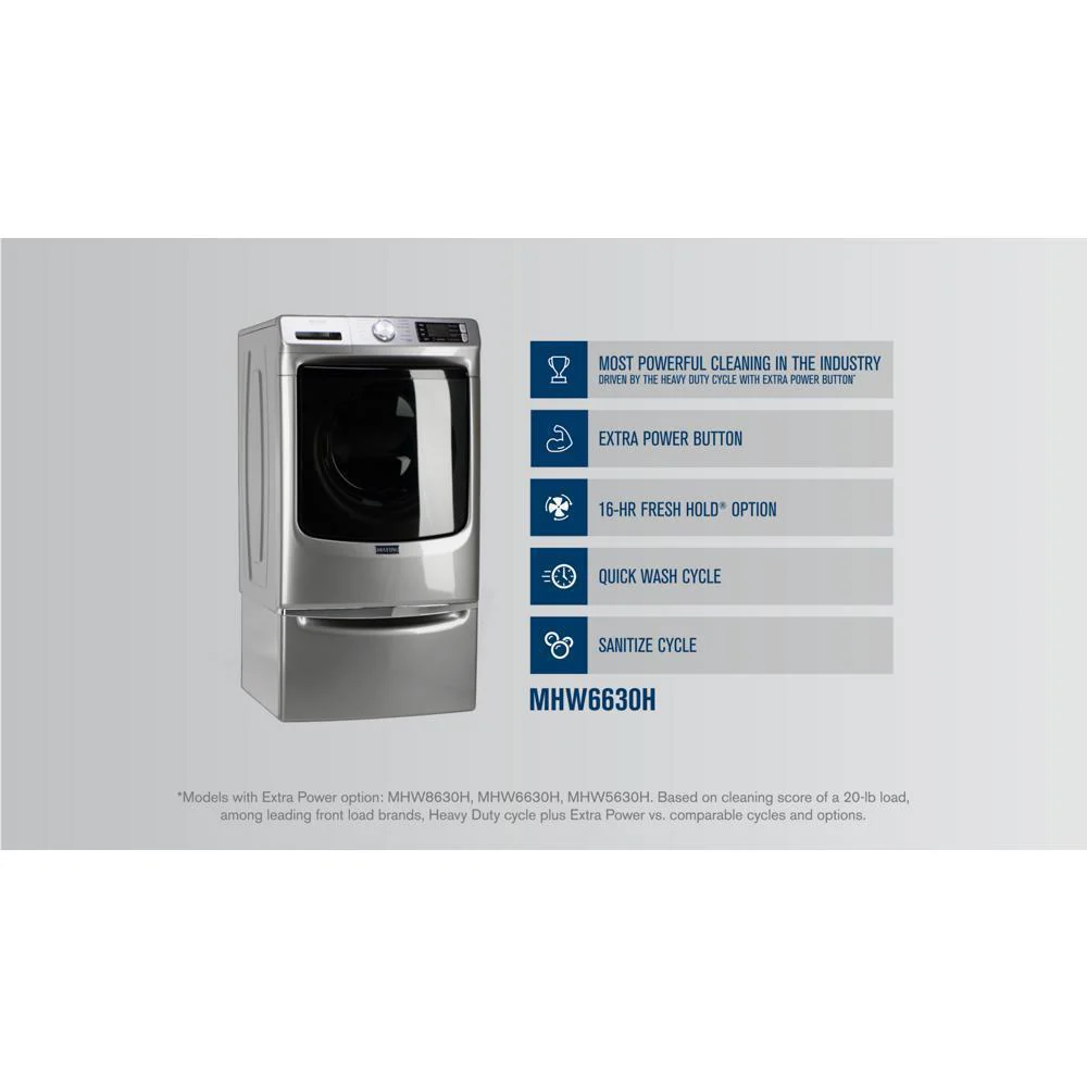 Maytag MHW6630HW Front Load Washer with Extra Power and 16-Hr Fresh Hold® option - 4.8 cu. ft. - Image 4