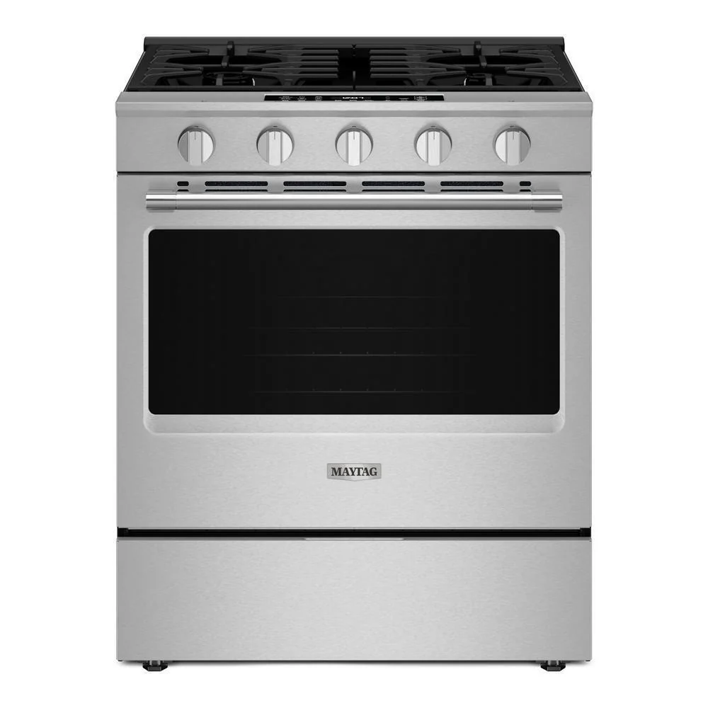 Maytag MSGS7030SZ 30-Inch Wide Slide-In Gas Range with Grill Mode and No Preheat Air Fry - 5.0 Cu. Ft.
