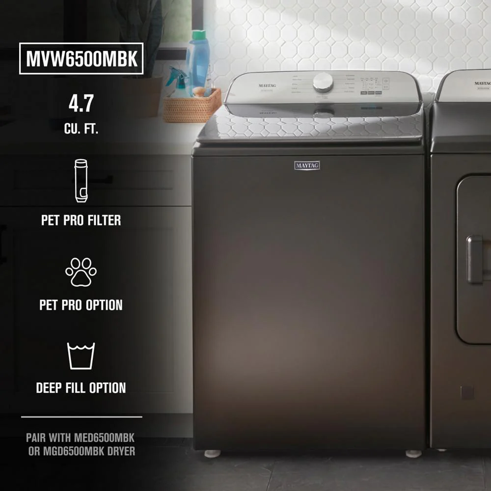 Maytag MVW6500MBK Pet Pro Top Load Washer - 4.7 cu. ft. - Image 3