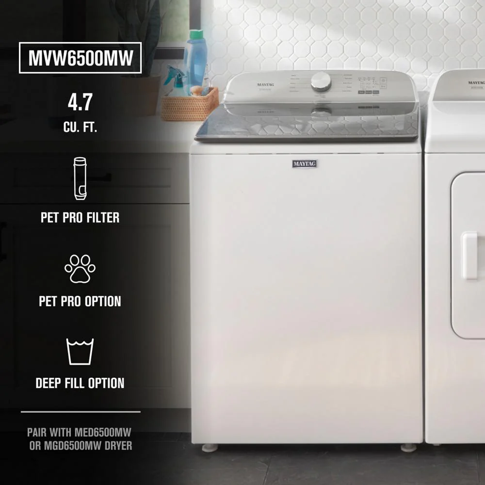 Maytag MVW6500MW Pet Pro Top Load Washer - 4.7 cu. ft. - Image 3
