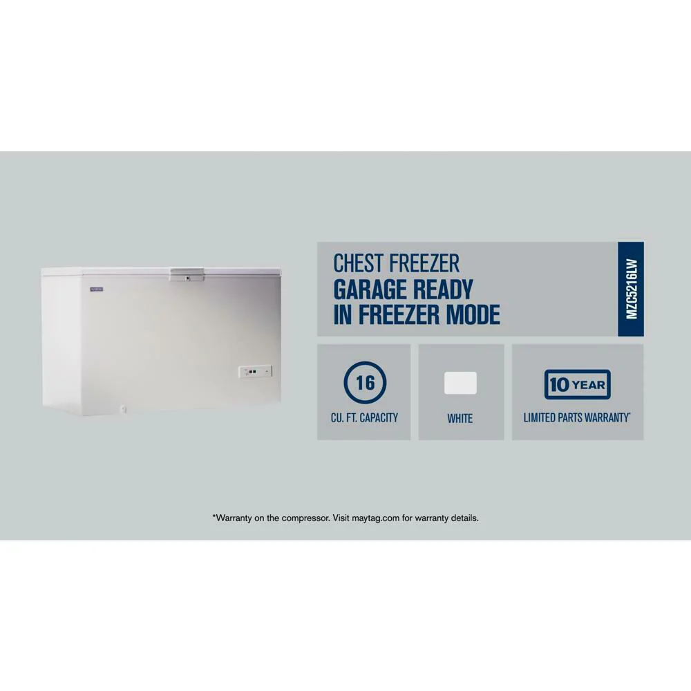 Maytag MZC5216LW Garage Ready in Freezer Mode Chest Freezer with Baskets - 16 cu. ft. - Image 6