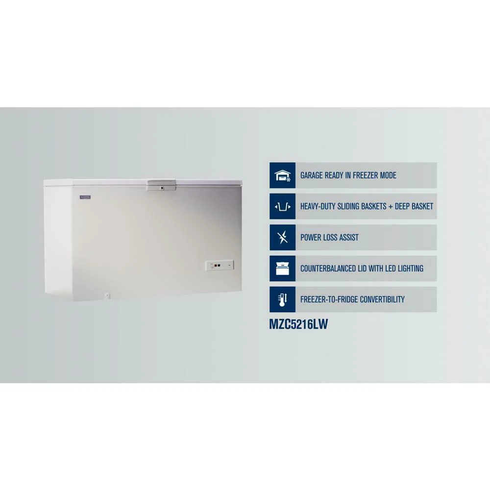 Maytag MZC5216LW Garage Ready in Freezer Mode Chest Freezer with Baskets - 16 cu. ft. - Image 8