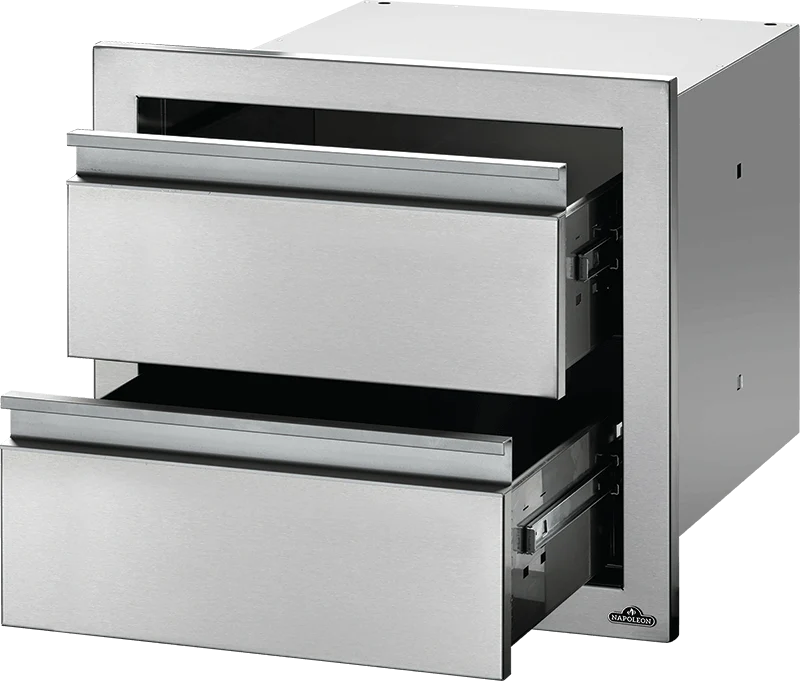 Napoleon Bbq BI18162DR 18 x 16 inch Double Drawer, Stainless Steel
