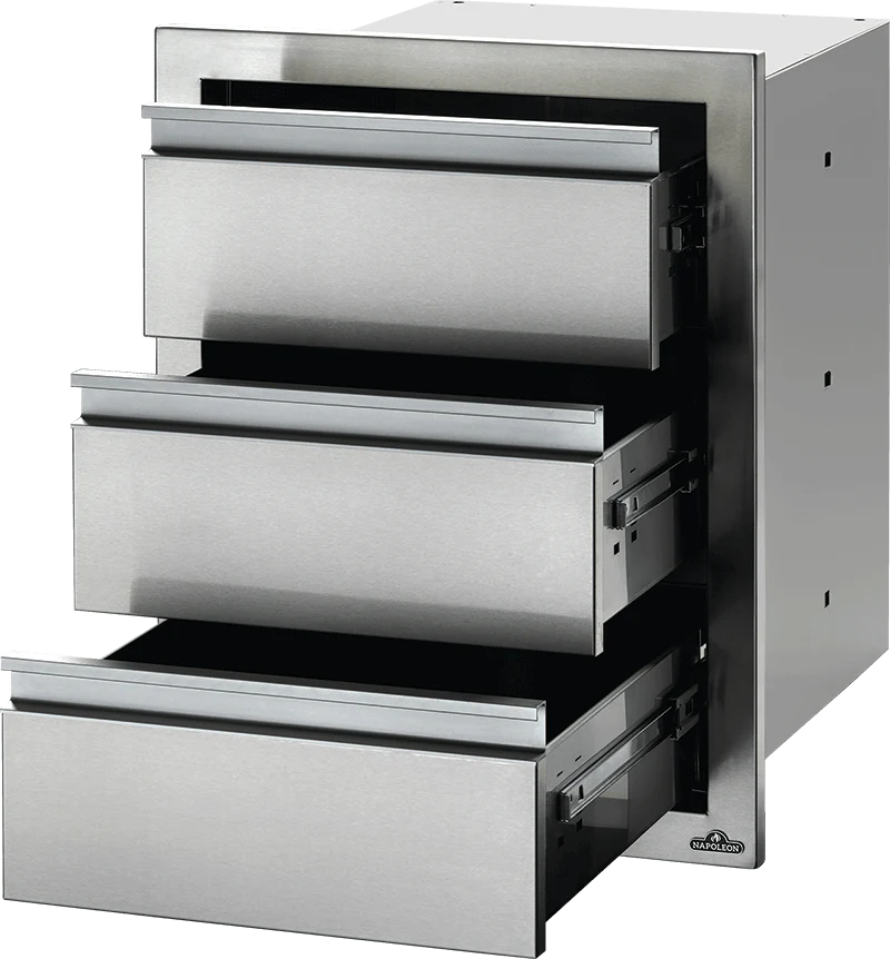 Napoleon Bbq BI18243DR 18 x 24 inch Triple Drawer, Stainless Steel