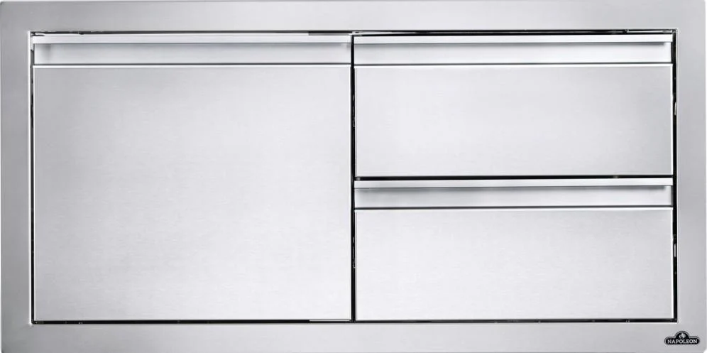 Napoleon Bbq BI36161D2DR 36 x 16 inch Single Door & Double Drawer Combo, Stainless Steel - Image 2