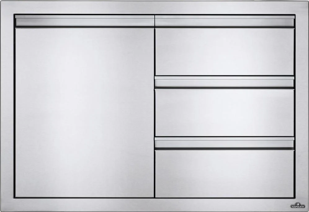 Napoleon Bbq BI36241D3DR 36 x 24 inch Single Door & Triple Drawer Combo and Triple Drawer, Stainless Steel - Image 2