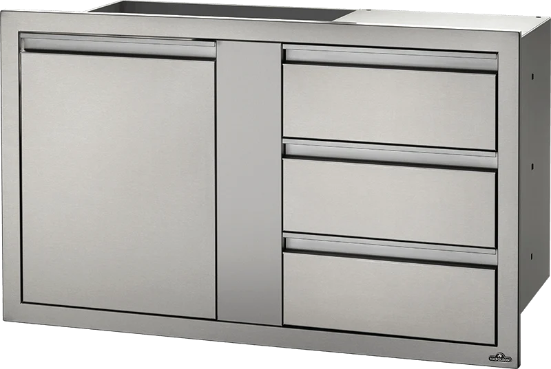 Napoleon Bbq BI42241D3DR 42 x 24 inch Large Single Door & Triple Drawer and Triple Drawer, Stainless Steel