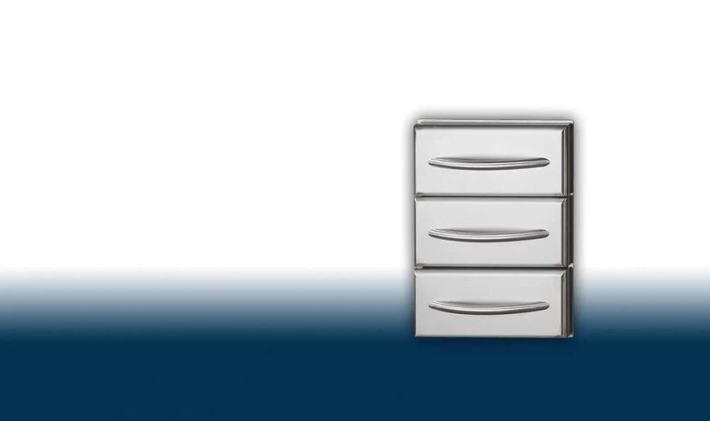 Napoleon Bbq N3700360 Flat Stainless Steel Built-In Triple Drawer Set - Image 2