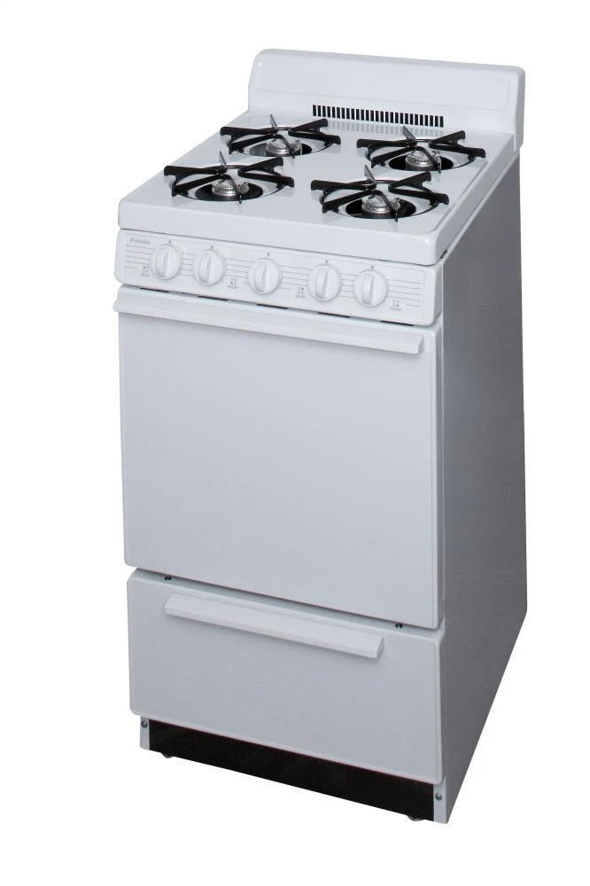 Premier BAK100OP 20 in. Freestanding Battery-Generated Spark Ignition Gas Range in White - Image 3
