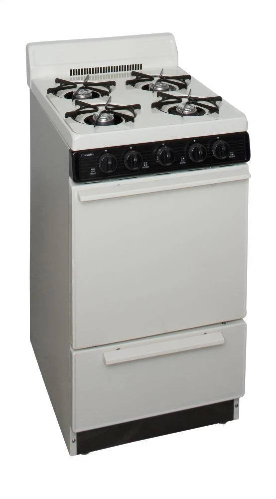 Premier BAK100TP 20 in. Freestanding Battery-Generated Spark Ignition Gas Range in Biscuit - Image 2