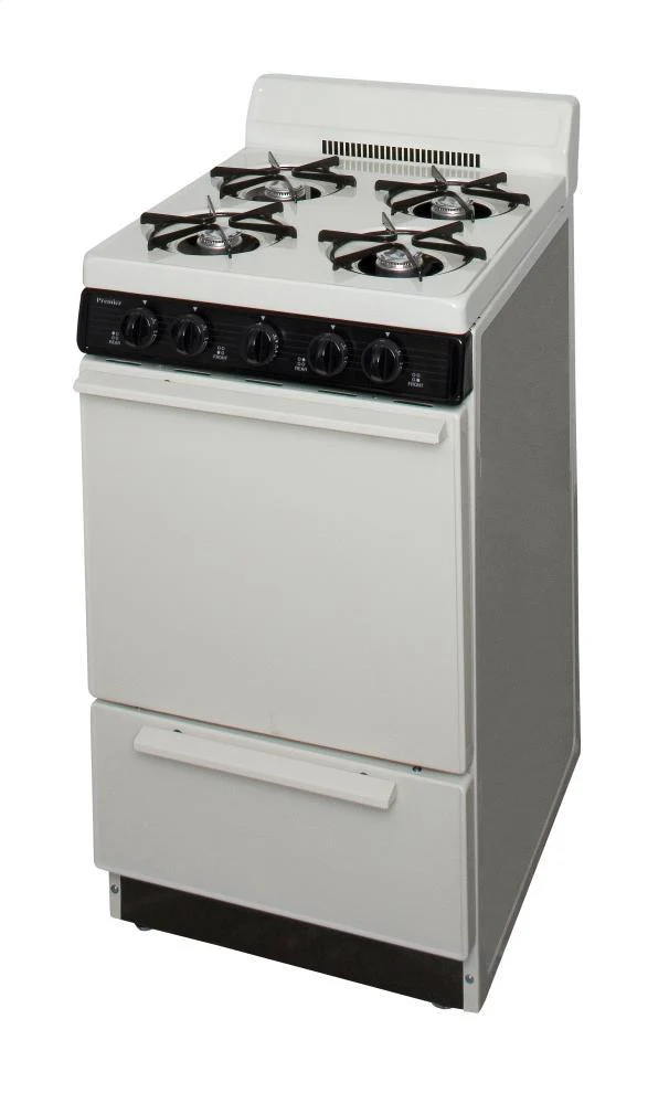 Premier BAK100TP 20 in. Freestanding Battery-Generated Spark Ignition Gas Range in Biscuit - Image 3