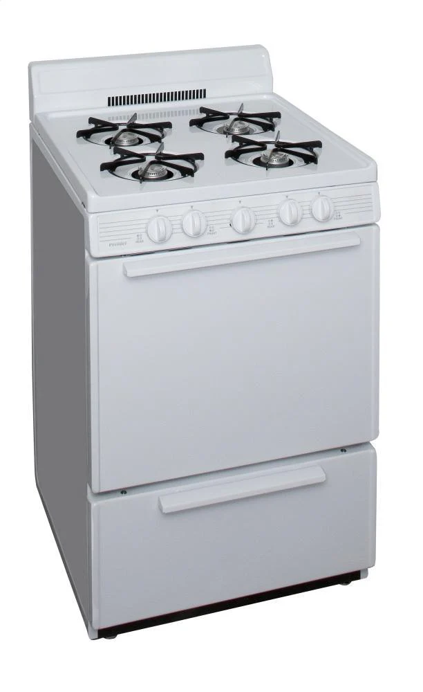 Premier BCK100OP 24 in. Freestanding Battery-Generated Spark Ignition Gas Range in White - Image 2