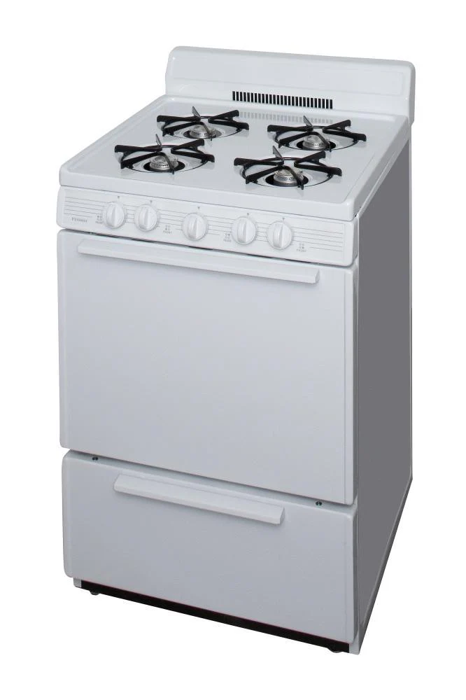 Premier BCK100OP 24 in. Freestanding Battery-Generated Spark Ignition Gas Range in White - Image 3