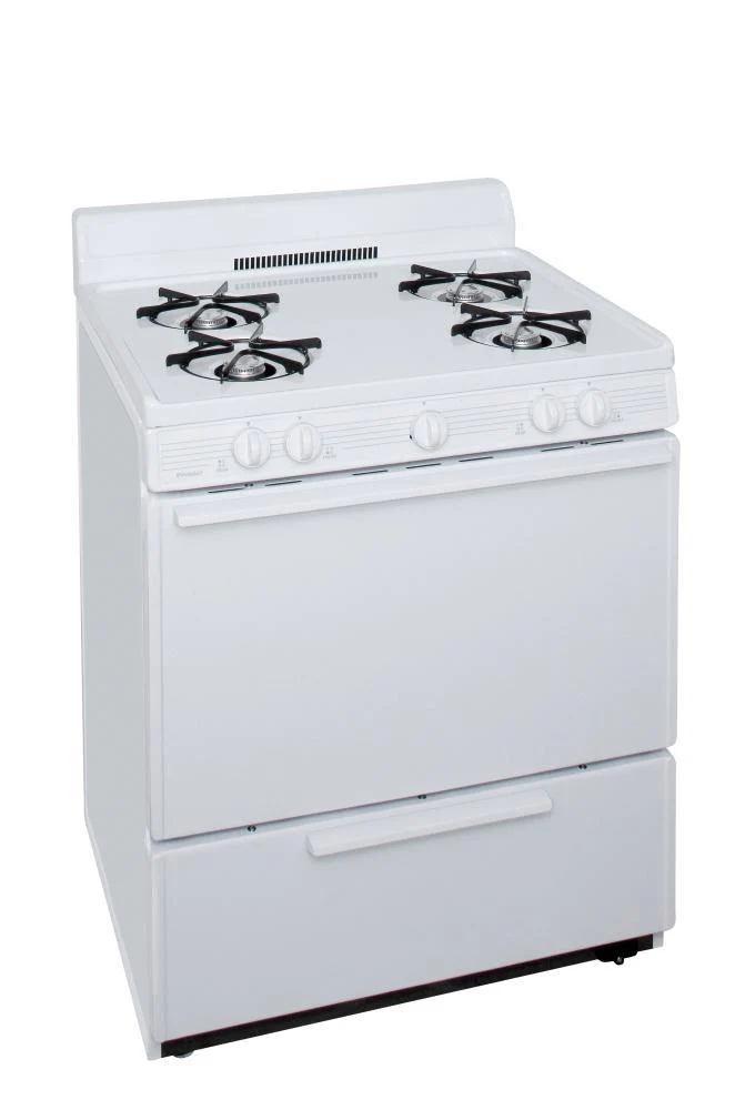 Premier BFK100OP 30 in. Freestanding Battery-Generated Spark Ignition Gas Range in White - Image 2