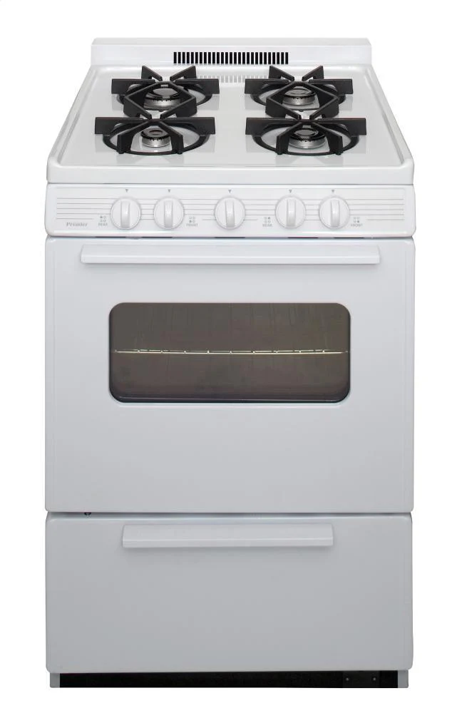 Premier BJK5X0OP 24 in. Freestanding Battery-Generated Spark Ignition Gas Range in White