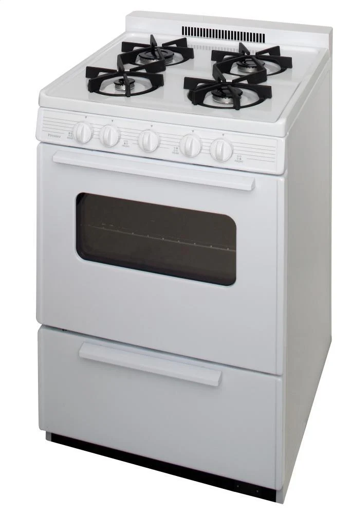 Premier BJK5X0OP 24 in. Freestanding Battery-Generated Spark Ignition Gas Range in White - Image 3