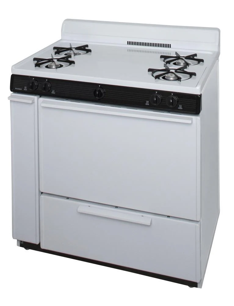 Premier BLK100WP 36 in. Freestanding Battery-Generated Spark Ignition Gas Range in White - Image 3