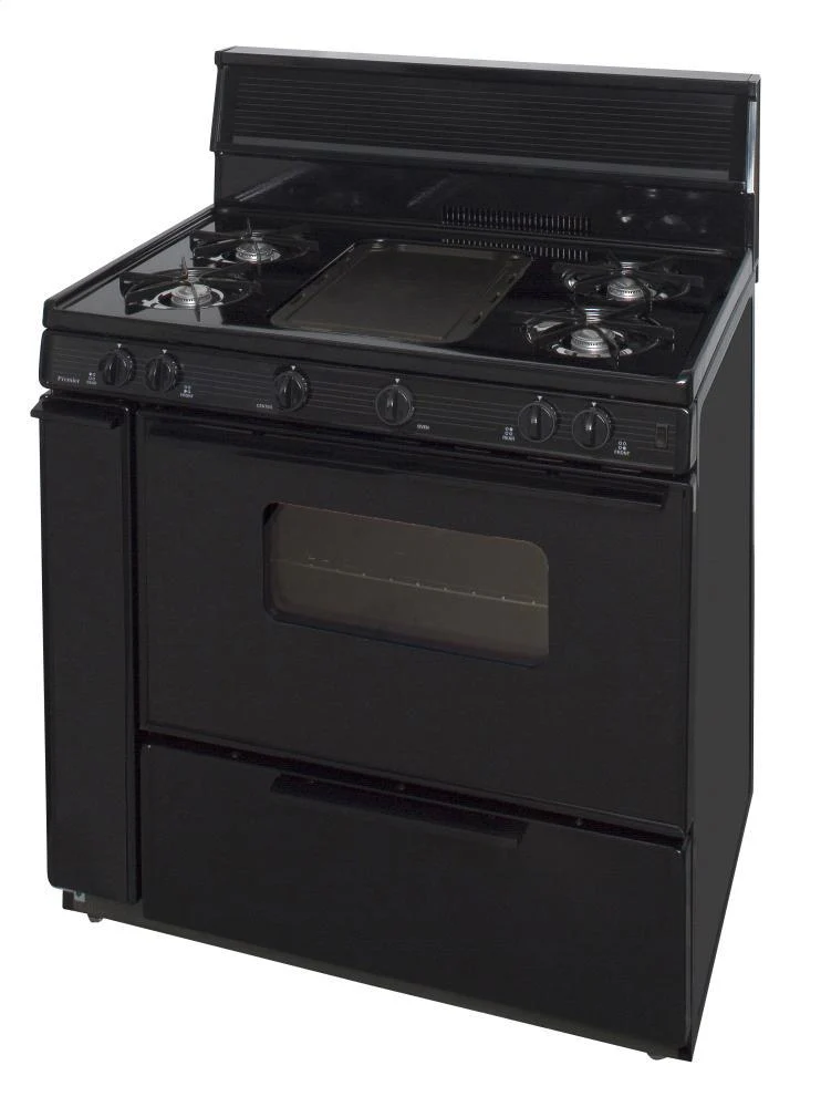 Premier BLK5S9BP 36 in. Freestanding Battery-Generated Spark Ignition Gas Range in Black - Image 3