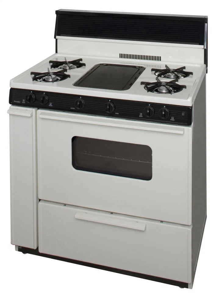Premier BLK5S9TP 36 in. Freestanding Battery-Generated Spark Ignition Gas Range in Biscuit - Image 3