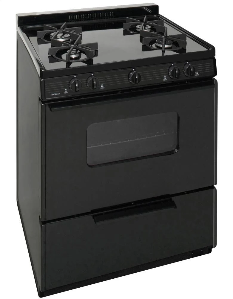 Premier BMK5X0BP 30 in. Freestanding Battery-Generated Spark Ignition Gas Range in Black - Image 2