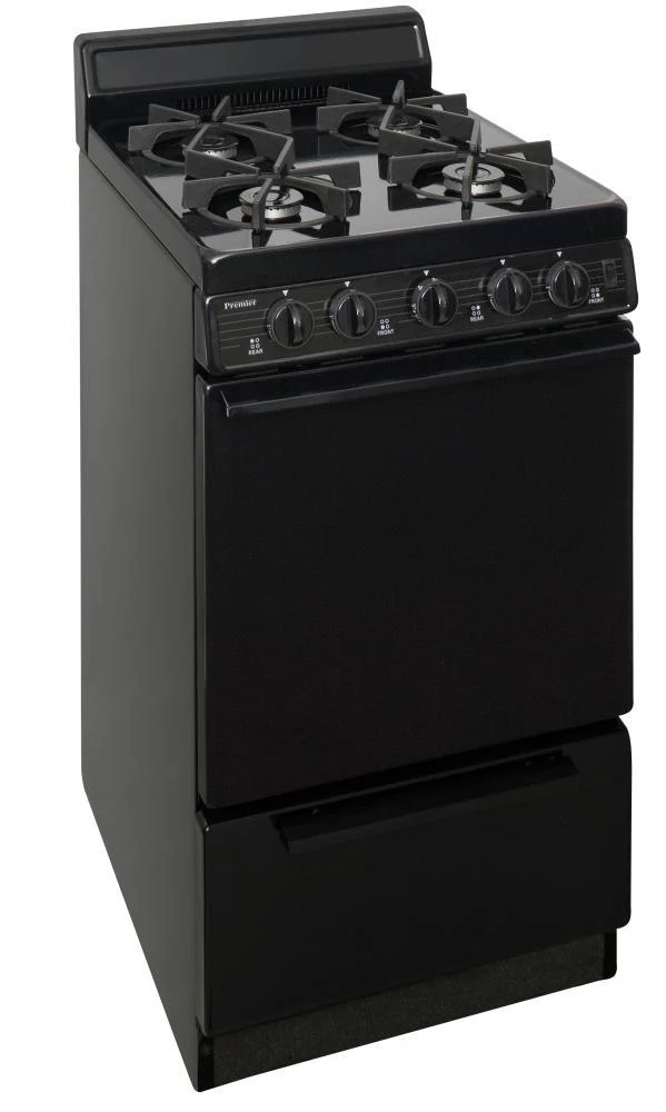 Premier SHK100BP 20 in. Freestanding Sealed Burner Gas Range in Black - Image 2