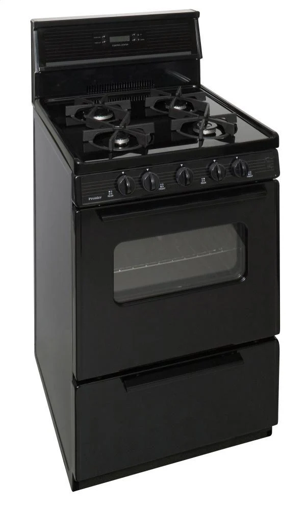 Premier SJK240BP 24 in. Freestanding Sealed Burner Spark Ignition Gas Range in Black - Image 2