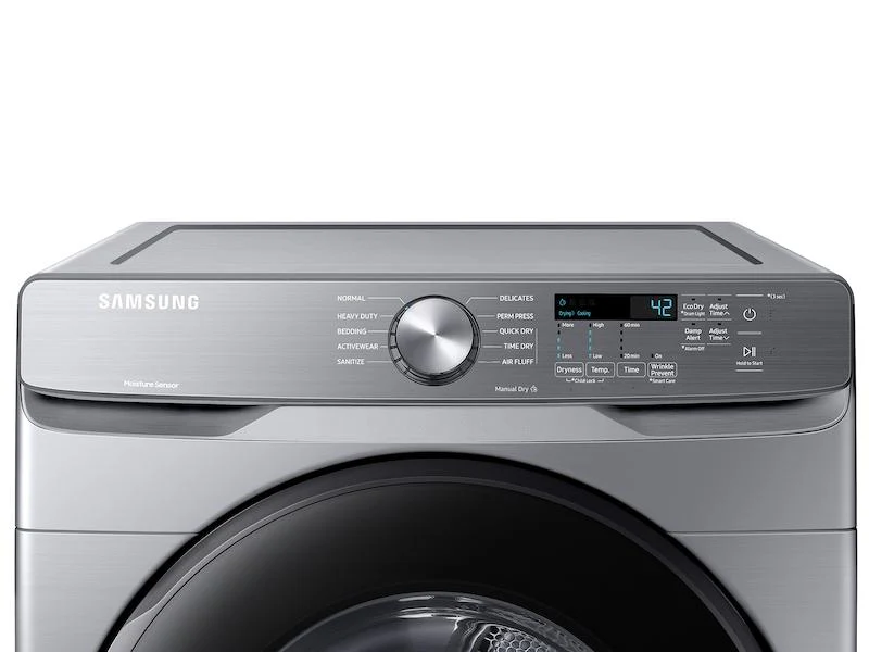 Samsung DVE45T6000P 7.5 cu. ft. Front Load Electric Dryer with Sensor Dry in Platinum - Image 2