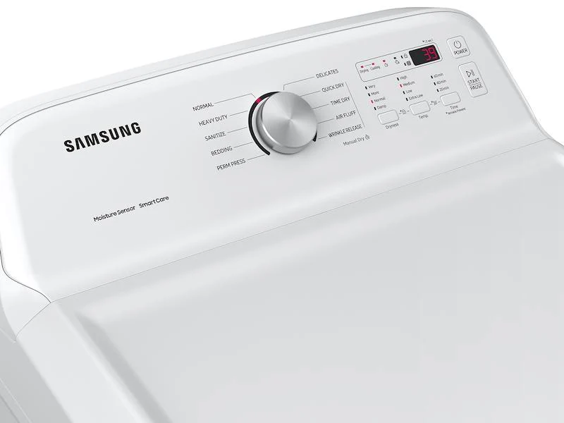 Samsung DVE50B5100W 7.4 cu. ft. Electric Dryer with Sensor Dry in White - Image 7