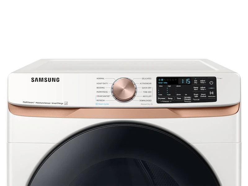 Samsung DVE50BG8300EA3 7.5 cu. ft. Smart Electric Dryer with Steam Sanitize+ and Sensor Dry in Ivory - Image 2