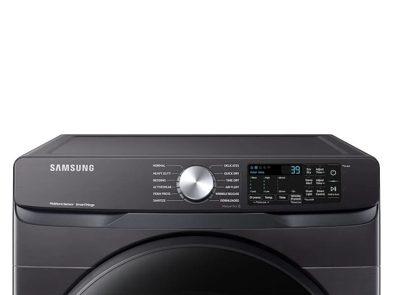 Samsung DVE51CG8000V 7.5 cu. ft. Smart Electric Dryer with Sensor Dry in Brushed Black - Image 3