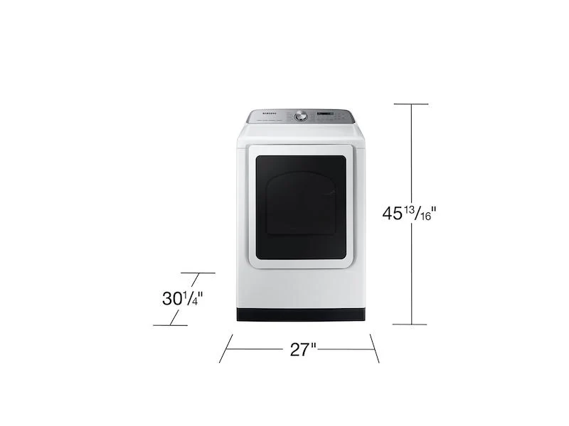 Samsung DVE54CG7150WA3 7.4 cu. ft. Smart Electric Dryer with Pet Care Dry and Steam Sanitize+ in White - Image 2