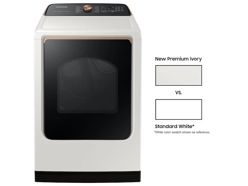 Samsung DVE55A7300E 7.4 cu. ft. Smart Electric Dryer with Steam Sanitize+ in Ivory - Image 2