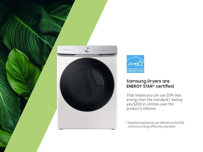 Samsung DVG50A8600E 7.5 cu. ft. Smart Dial Gas Dryer with Super Speed Dry in Ivory - Image 3