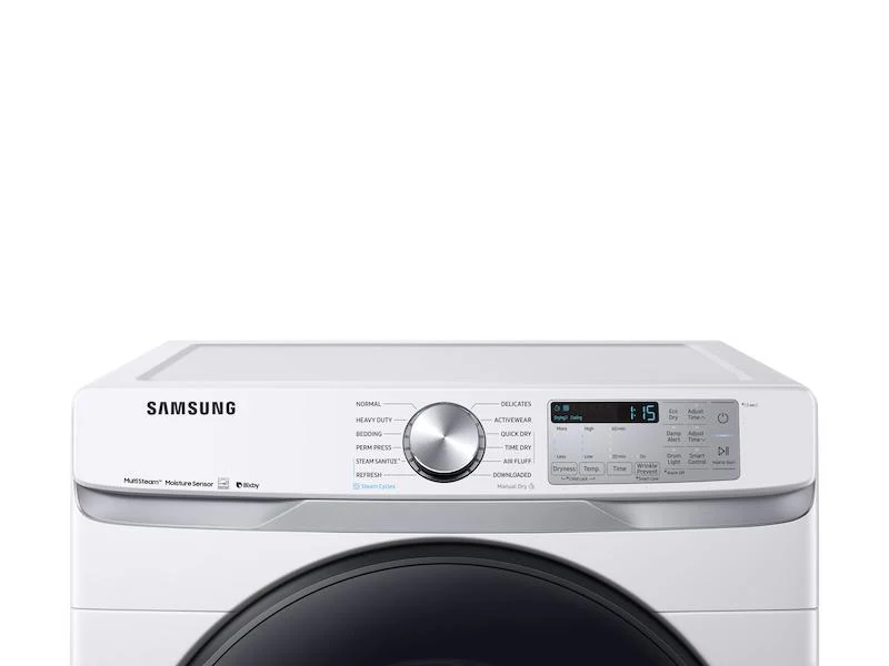 Samsung DVG50R8500W 7.5 cu. ft. Smart Gas Dryer with Steam Sanitize+ in White - Image 3
