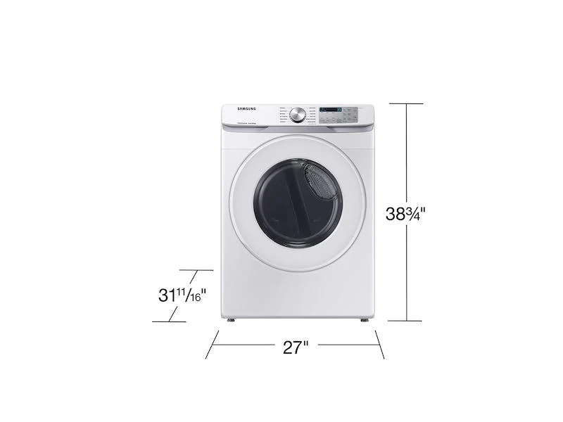 Samsung DVG51CG8000W 7.5 cu. ft. Smart Gas Dryer with Sensor Dry in White - Image 2